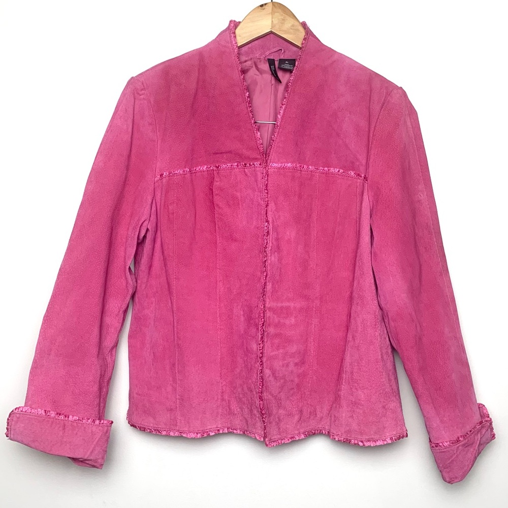 Vintage 90’s Y2k New Directions Pink Suede Jacket
